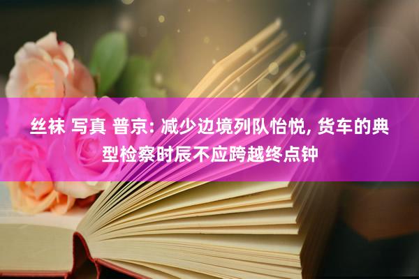 丝袜 写真 普京: 减少边境列队怡悦, 货车的典型检察时辰不应跨越终点钟