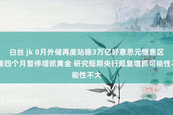 白丝 jk 8月外储再度站稳3万亿好意思元惬意区 联接四个月暂停增抓黄金 研究短期央行规复增抓可能性不大