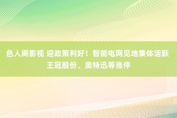 色人阁影视 迎政策利好！智能电网见地集体活跃 王冠股份、奥特迅等涨停