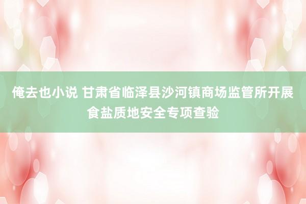 俺去也小说 甘肃省临泽县沙河镇商场监管所开展食盐质地安全专项查验