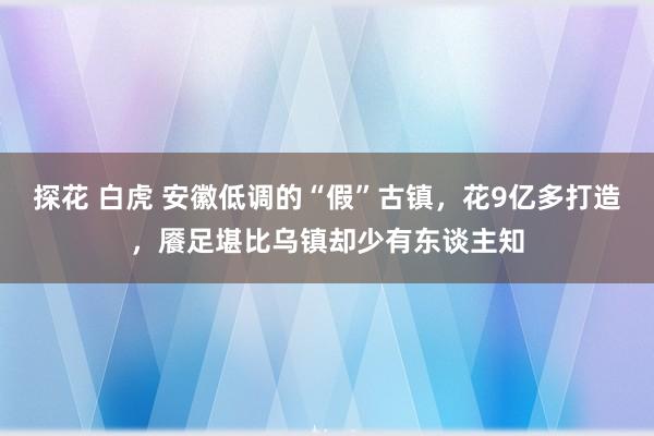 探花 白虎 安徽低调的“假”古镇，花9亿多打造，餍足堪比乌镇却少有东谈主知