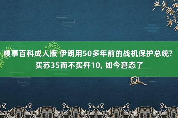 糗事百科成人版 伊朗用50多年前的战机保护总统? 买苏35而不买歼10, 如今窘态了