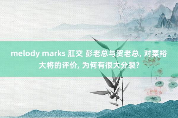 melody marks 肛交 彭老总与贺老总, 对粟裕大将的评价, 为何有很大分裂?