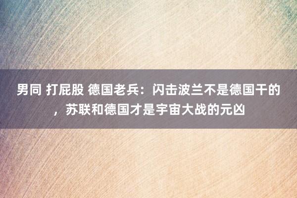 男同 打屁股 德国老兵：闪击波兰不是德国干的，苏联和德国才是宇宙大战的元凶