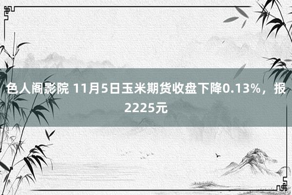 色人阁影院 11月5日玉米期货收盘下降0.13%，报2225元